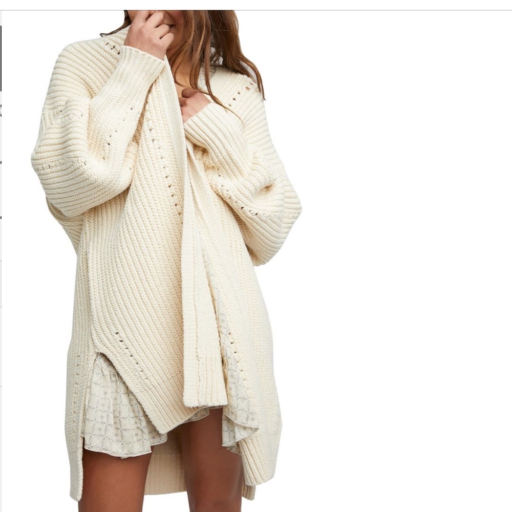 Free People cream knit sweater